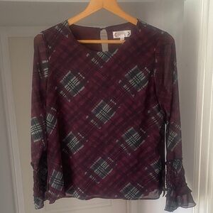 Plaid Long Sleeve Women's Top